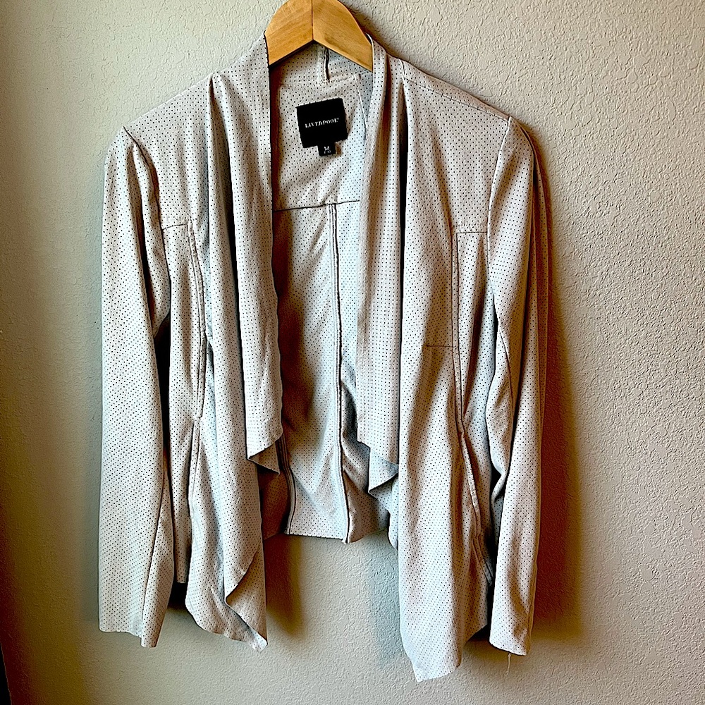 Liverpool Faux Suède Drape Gray Jacket